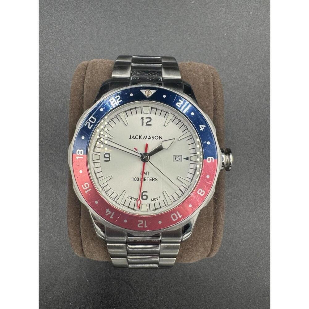 Sleek Jack Mason Halyard GMT Pepsi Blue Red Bezel | Link Steel Bracelet  | 42mm
